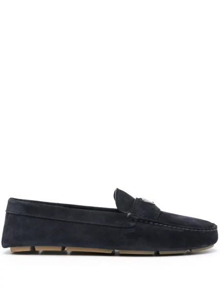 Pantofi loafer Prada din piele de căprioară albastru