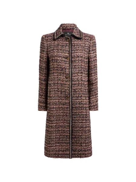 Palton Etro din tweed roz