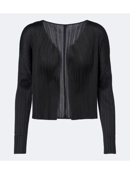 Cardigan Pleats Please Issey Miyake negru