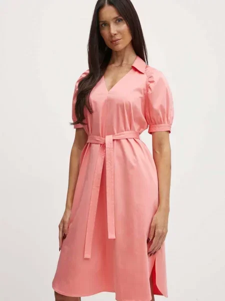 BOSS sukienka mini rozkloszowana fioletowy