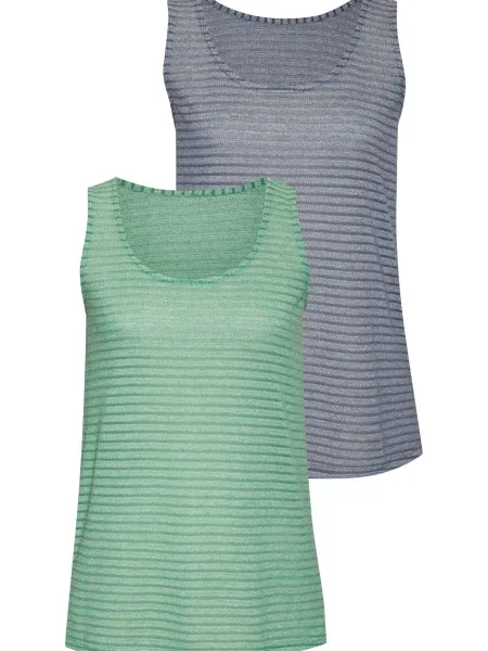 VIVANCE Top golobje / zelena modra