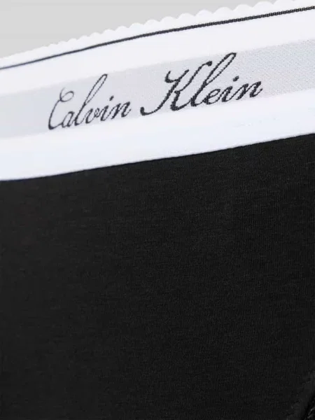 Stringi z mieszanki bawełny z dodatkiem modalu model SCRIPT Thong' Calvin Klein Underwear czarne