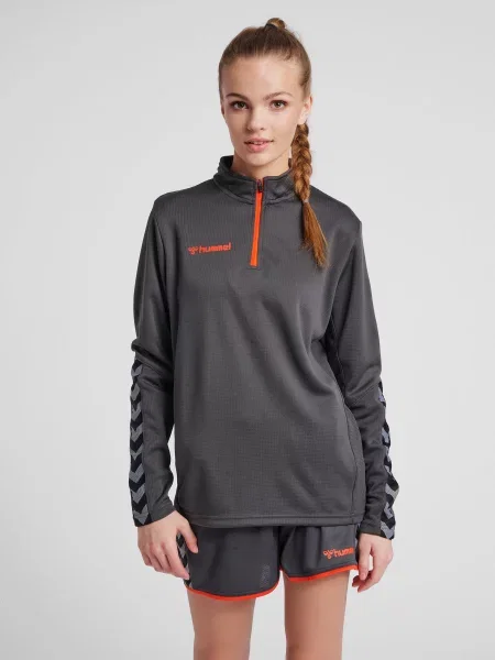 Bluza do piłki nożnej Hummel demi-zip hml AUTHENTIC szara