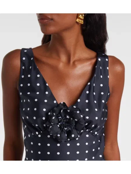 Rochie Rodarte de mătase cu buline negru