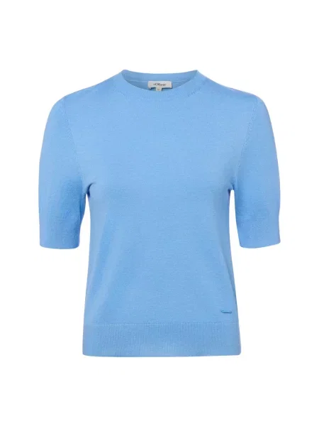T-shirt o kroju slim fit z mieszanki S.oliver Red Label niebieska