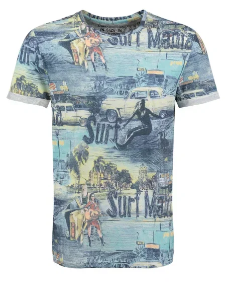 Key Largo Tricou KL Surf Mania' albastru