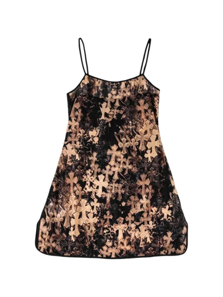 Rochie mini Chrome Hearts cu imagine cu motiv cu inimi negru