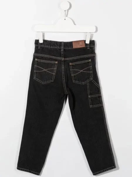 Jeansy straight leg dziecięce Brunello Cucinelli szare