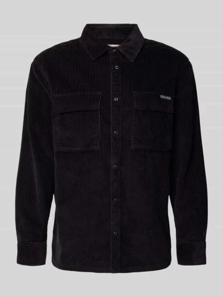 Koszula casualowa o kroju relaxed fit z imitacji sztruksu model ‘Roy’ Calvin Klein Jeans czarna