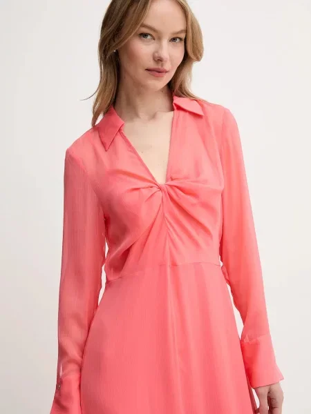 Сукня Dkny midi розкльошена помаранчевий