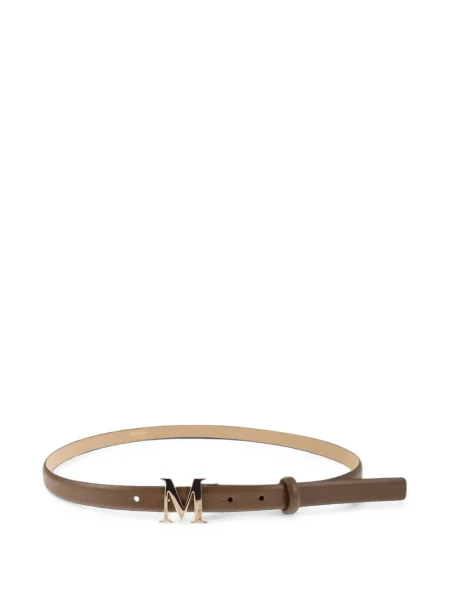 Cu centură curea Max Mara din piele cu cataramă maro