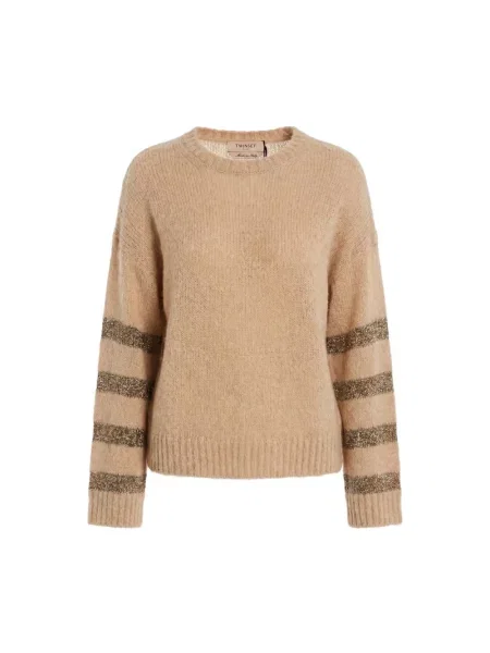 Sweter Twinset brązowy