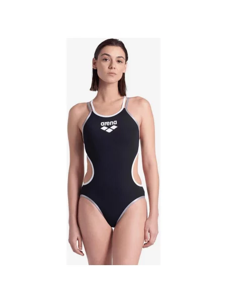 Bikini Arena One Double One Piece czarno-biało-szary dla kobiet. 30 czarny
