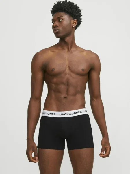 JACK & JONES Boxeralsók Solid / fehér fekete