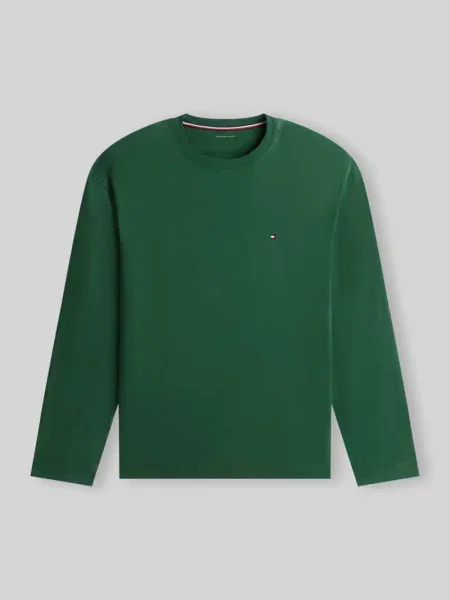 Piżama Tommy Hilfiger z logo zielona
