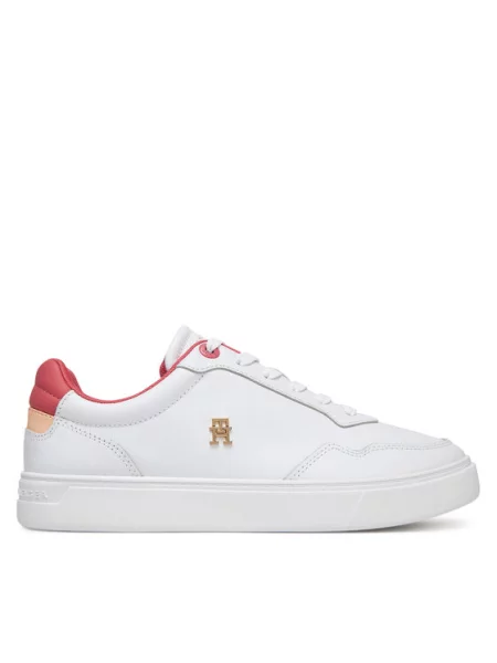 Tommy Hilfiger sneakersy skórzane ESSENTIAL ELEVATED COURT SNEAKER biały