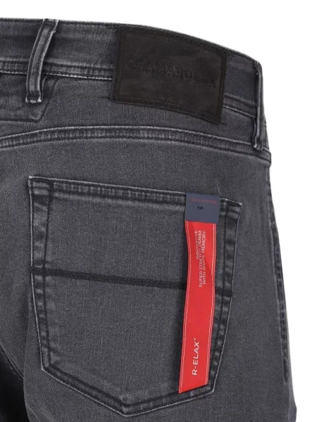 Blugi Sartoria Tramarossa cu 5 buzunare negru