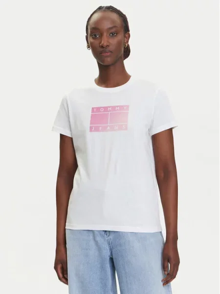 Tommy Jeans T-Shirt Gradient Flag biały