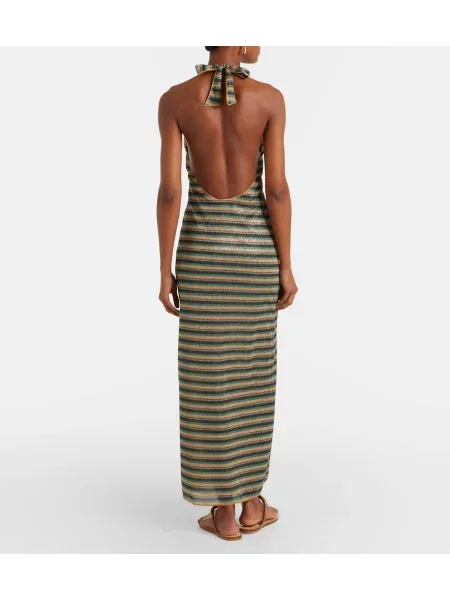 Rochie maxi Oseree cu dungi cu gât halter