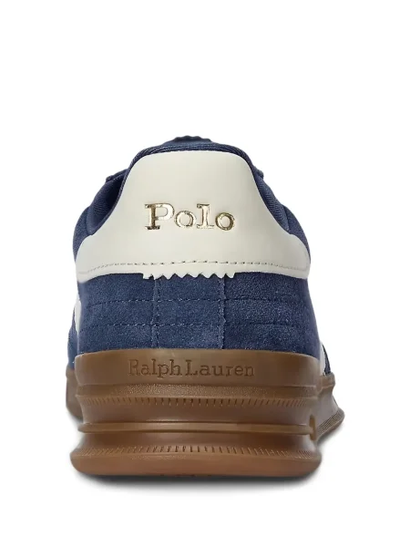 Cămașă Polo Ralph Lauren cu broderie tricotate cu decolteu în V albastru
