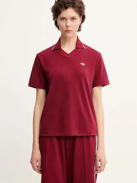 Adidas Originals polo x Wales Bonner Terry Terry damski czerwony
