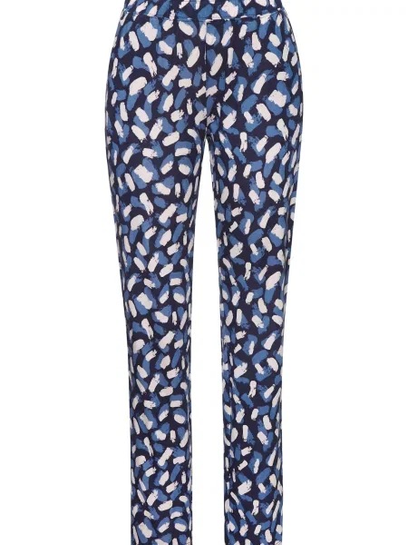 S.Oliver Pantaloni de pijama albastru / bleumarin alb