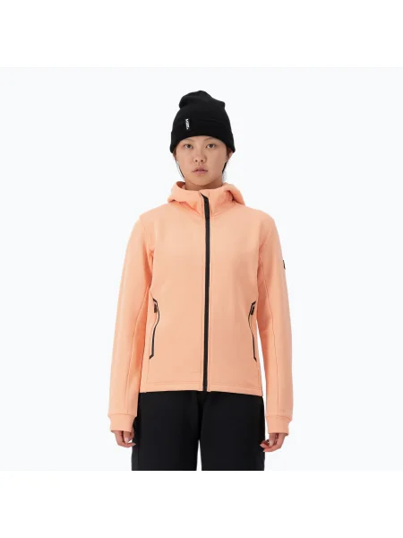 Дамска блуза с къс ръкав Mons Royale Arcadia Merino Fleece Hoody melon оранжево