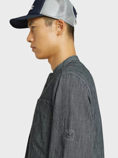Вельветова смугаста сорочка G-star Raw з коміром стійкою