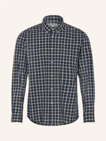 Barbour Košile Bramham Tailored Fit tmavě modrá / olivová bílá