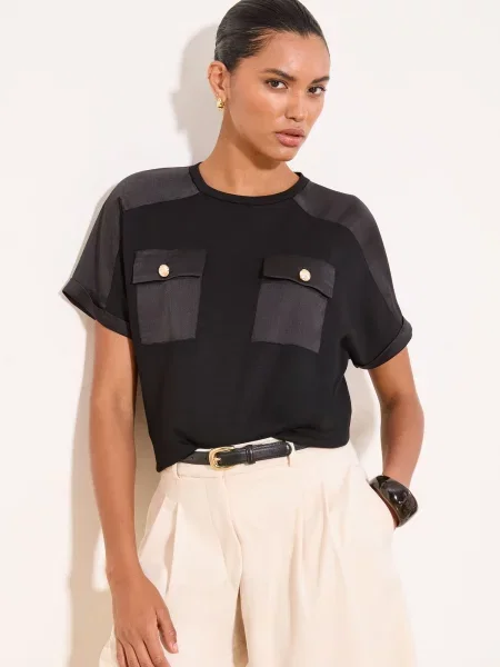 Lipsy Tricou gri metalic negru