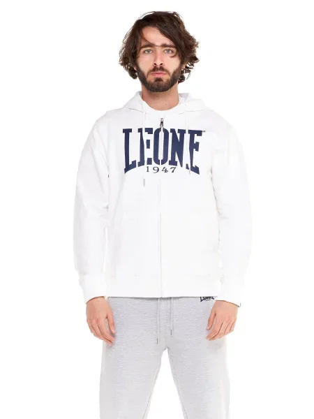Leone Apparel Bluzy z kapturem zapinane na biała