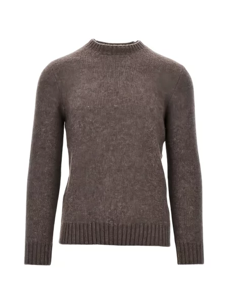 Pulover Piacenza Cashmere din cașmir cu decolteu rotund maro