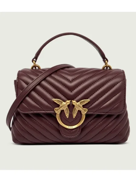 Pinko De piele geantă pe umăr LOVE LADY PUFF CLASSIC bordo