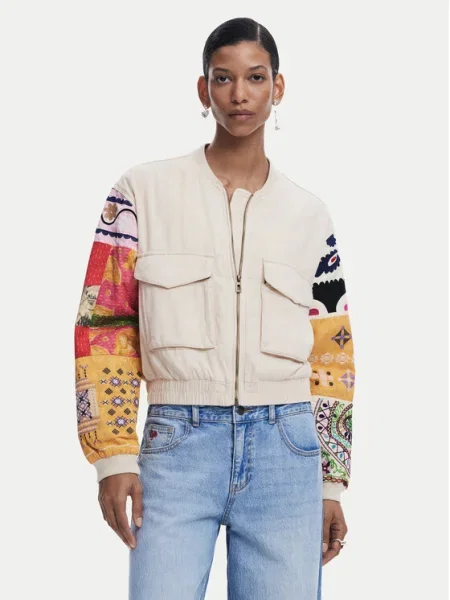 Яке бомбър Desigual AUSTIN преходен модел бежово