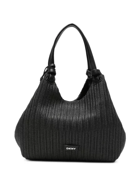 Geantă shopper Dkny cu autograf negru