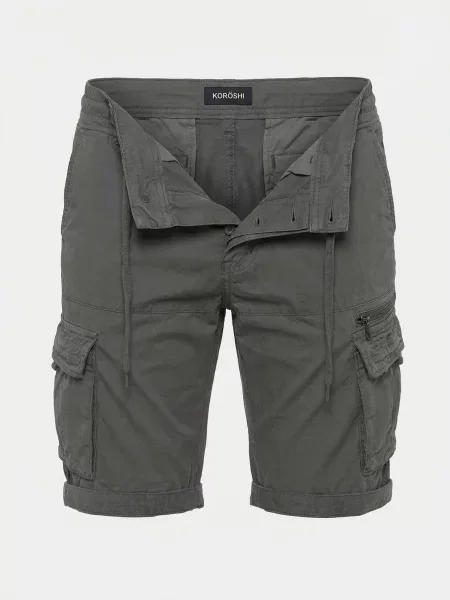 KOROSHI Pantaloni cu închis verde