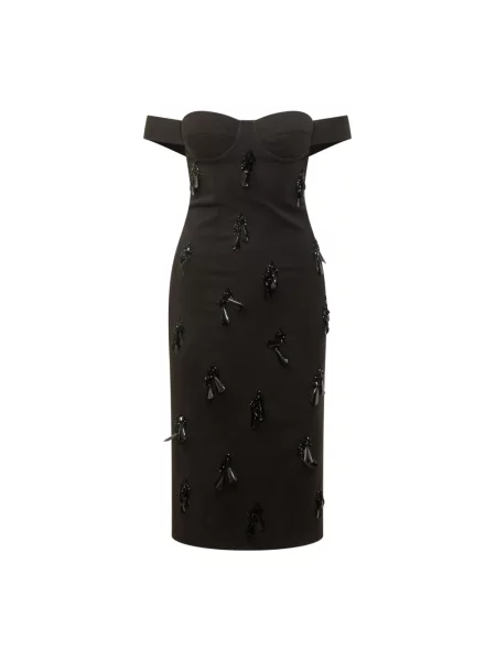 Sukienka Des Phemmes z odkrytymi ramionami czarna