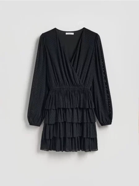 Reserved Міні сукня в горошок чорний