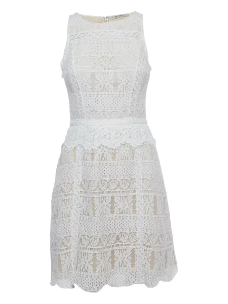 Rochie mini Allsaints din dantelă de costum alb