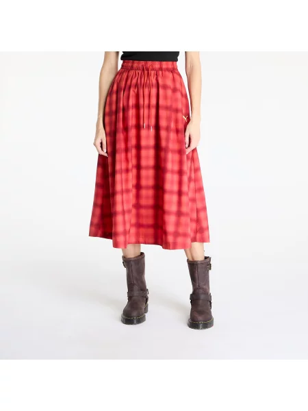 Fusta plisata Puma plisată până la genunchi roșu