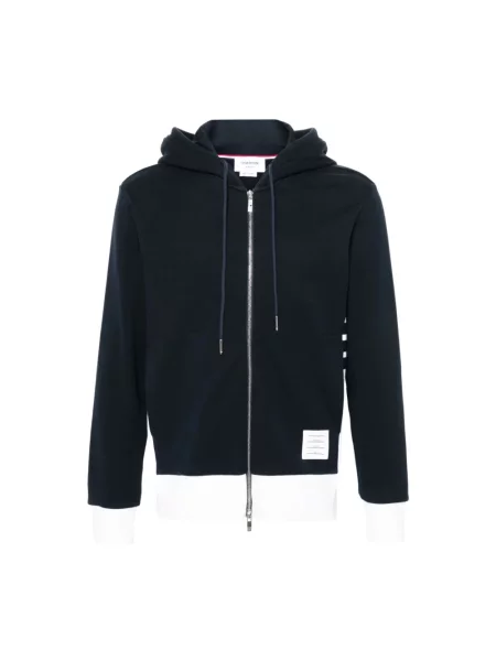Bluza z kapturem Thom Browne z kapturem niebieska