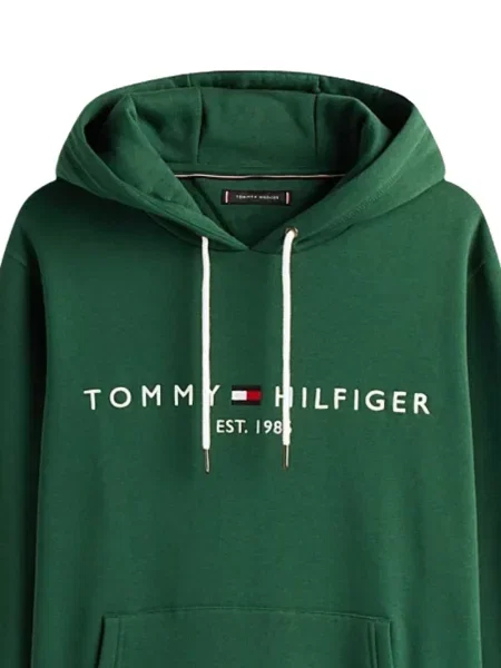 Hanorac cu glugă Tommy Hilfiger cu cordon verde