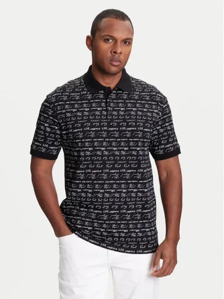KARL LAGERFELD Tricou polo Regular Fit negru