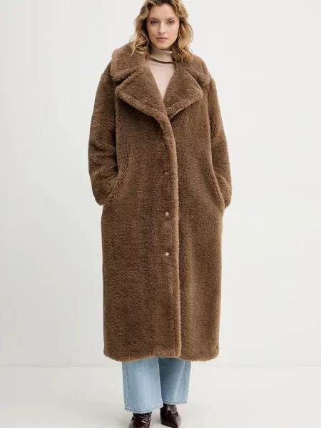Guess płaszcz EUGENIE brązowy