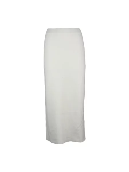 Długa spódnica maxi Seventy wełniana biała