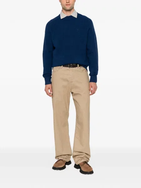 Pulover Barbour cu broderie albastru