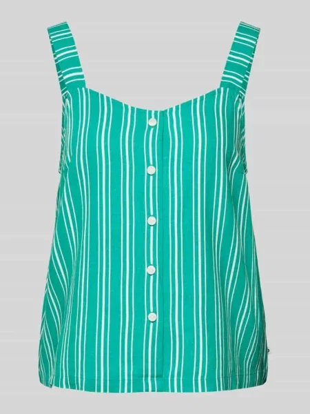 Lniany top Tom Tailor Denim zielony