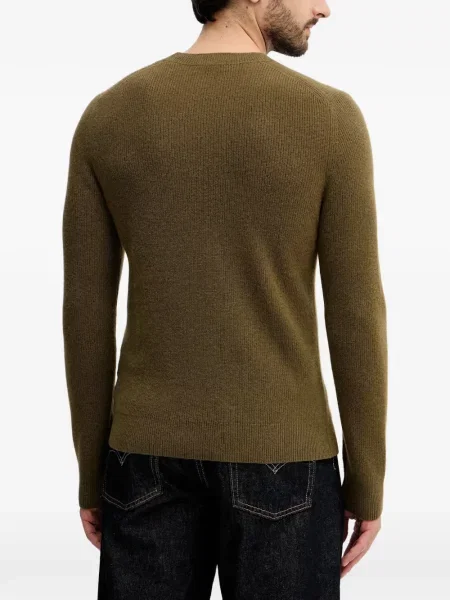 Pulover Sisley cu decolteu rotund verde
