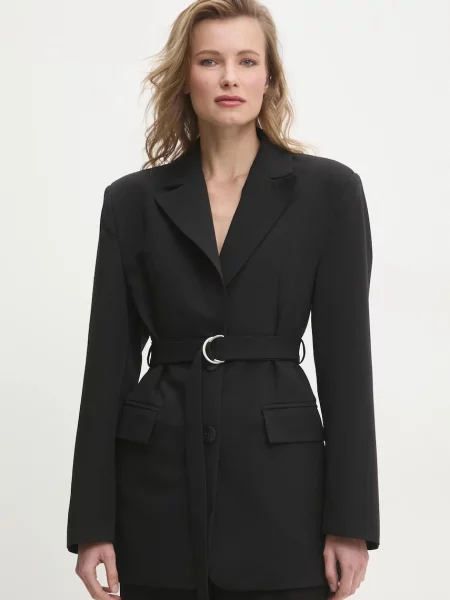 Sako Answear Lab jednoredno zakopčavanje bez uzorka crna