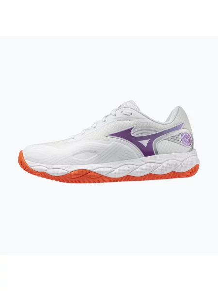 Încălțăminte de tenis pentru femei Mizuno Wave Enforce Court 2 CC white/dahlia/sunstone alb